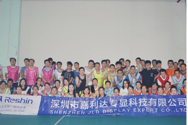 Reshin 2019 badminton friendship match event, employees team group photo
