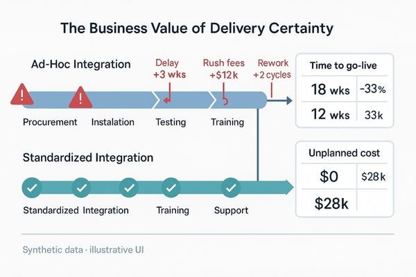 A graphic showing a project timeline. The 