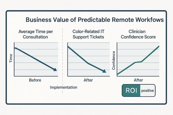 A dashboard showing positive business trends: