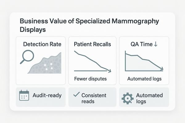 A dashboard graphic showing positive business outcomes: 