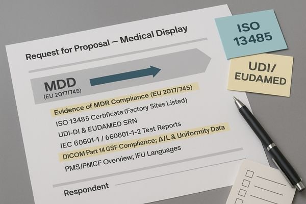 A close-up shot of a Request for Proposal (RFP) document, with specific clauses highlighted, such as 