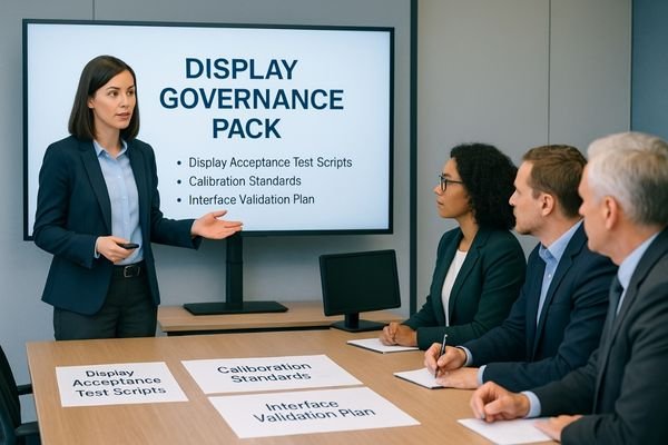 An image of a project manager presenting a