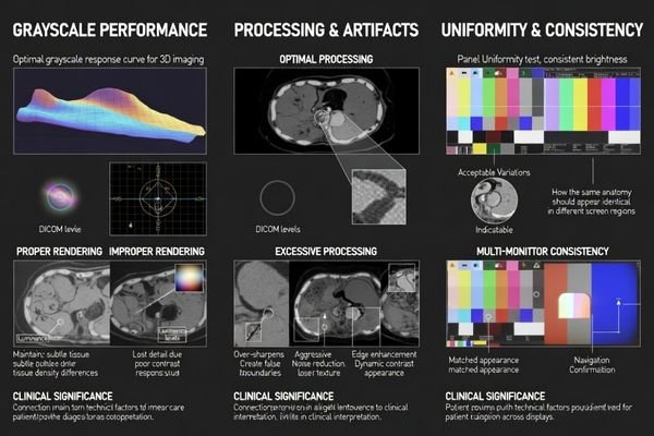 3D fluoro/CT grayscale consistency and low-contrast visibility