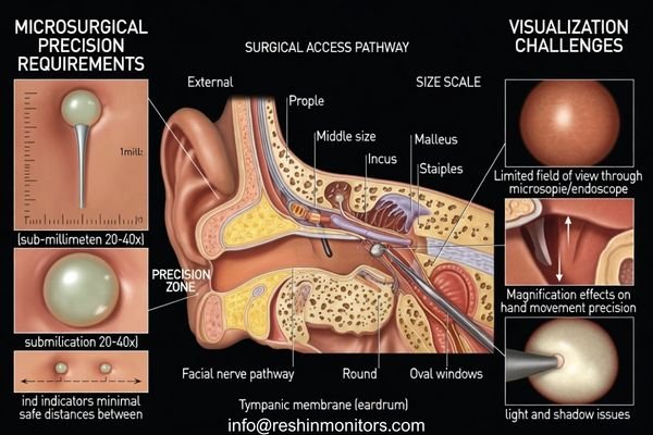 Otologic microsurgery anatomical challenges showing delicate structures and precision requirements