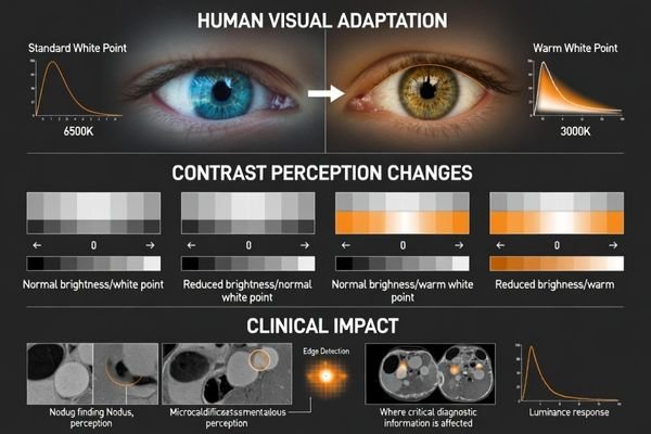 Visual adaptation impact chart showing contrast perception changes