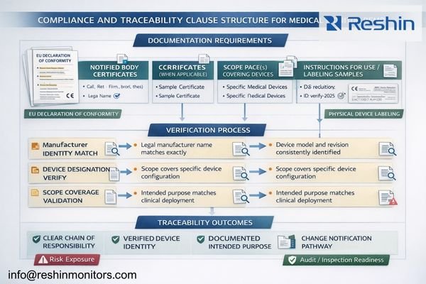 Compliance traceability clause structure showing documentation and verification requirements