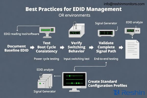 EDID verification workflow for OR environments focusing on repeatability across boot, wake, and switching events