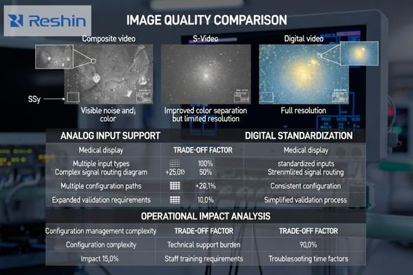 Analog input trade-offs on medical displays showing complexity versus compatibility
