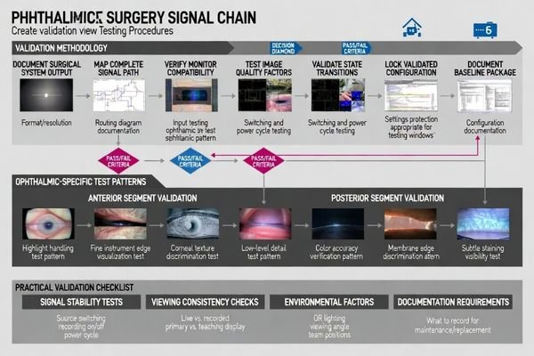 End-to-end signal chain validation workflow for ophthalmic surgical systems