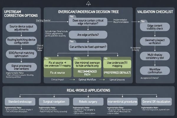 Decision criteria for overscan vs underscan in OR video chains