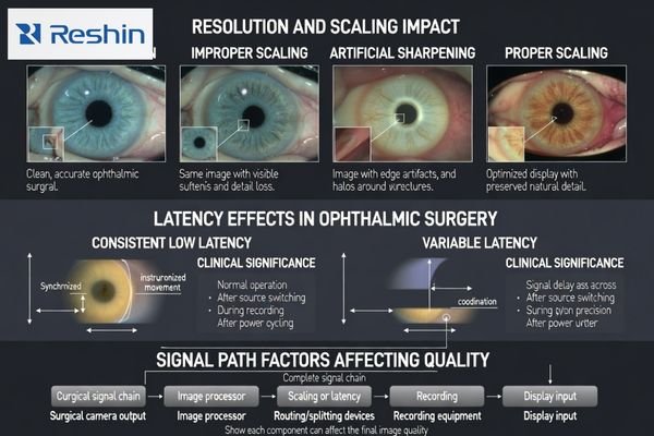 Resolution scaling effects on ophthalmic surgical detail visibility and precision