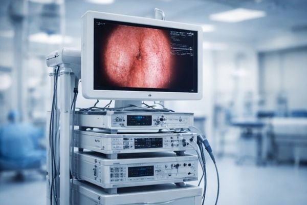 Endoscopy tower with medical display and video processing units for OEM system integration