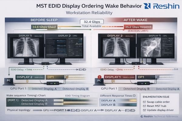 MST EDID display ordering wake behavior reliability dual screen workstation