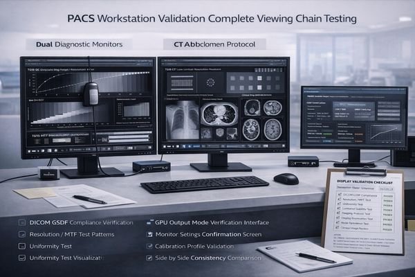 PACS workstation validation viewing chain GPU output modes calibration testing