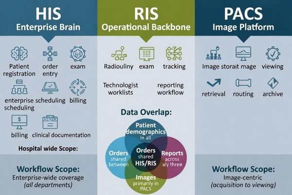 RIS HIS PACS system definitions workflow brain operational backbone image platform