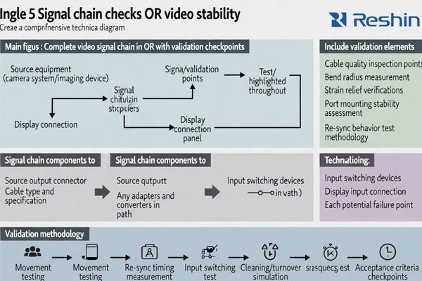 Signal chain checks for OR video stability
