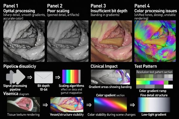 4K60 surgical viewing with stable color processing, smooth gradients, and preserved fine detail
