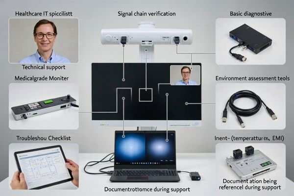 How medical display problems after delivery should be handled