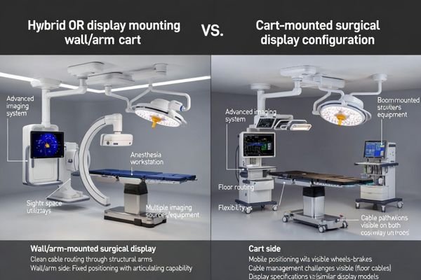 hybrid OR surgical display mounting wall-mounted vs cart-mounted workflow
