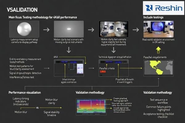 4K60 endoscopy validation focusing on latency, motion clarity, and signal lock stability