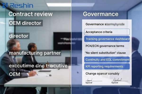 Contract and governance framework for OEM medical monitor manufacturing partnerships: acceptance, change control, continuity, and KPIs