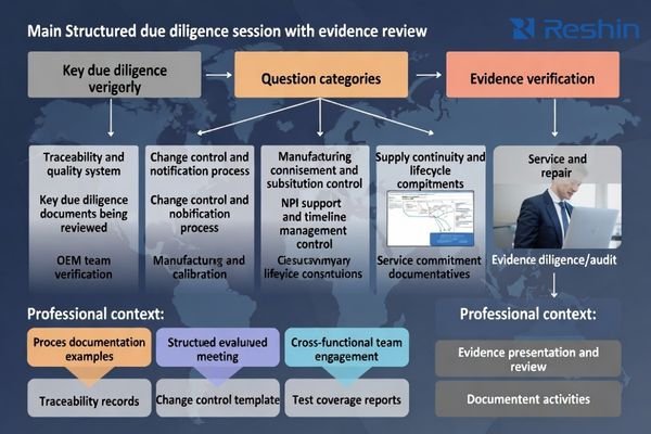 OEM due diligence checklist session with evidence review for change control, traceability, and lifecycle readiness