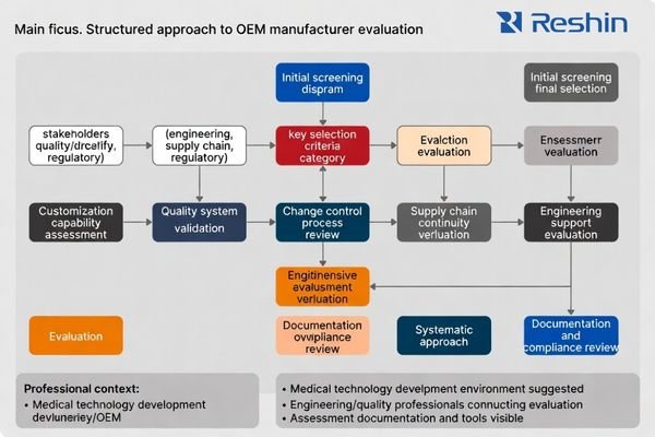 Shortlist process for OEM medical display manufacturers focusing on quality systems, change control, and scale readiness