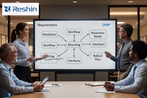 A project team mapping modality, workstation, interface, and deployment requirements before supplier shortlisting