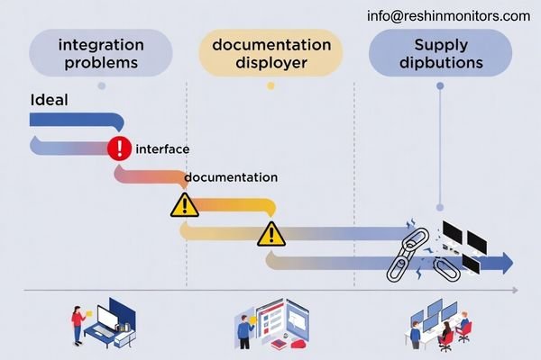 A project timeline highlighting the impact of interface mismatch, revision changes, and documentation delays on deployment