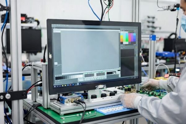 Medical display assembly and verification workstation in a clean manufacturing environment