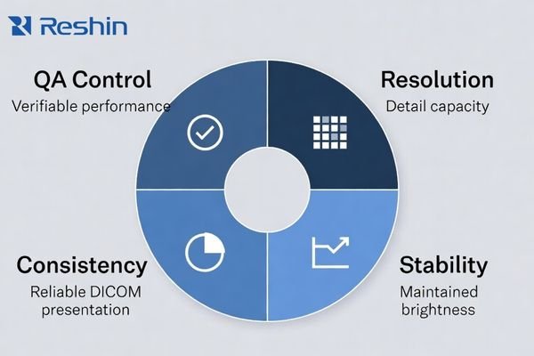 A diagram showing 'Resolution' as one part of a larger circle that includes 'Stability', 'Consistency', and 'QA Control'