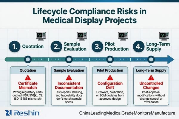medical display project timeline from quotation to long-term supply with compliance risks at each stage