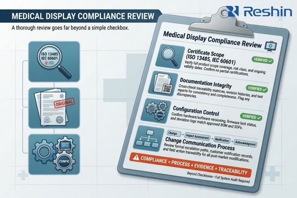 medical display compliance checklist with ISO 13485 and IEC 60601 review requirements