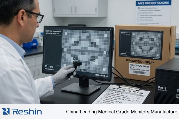 Diagnostic display sample acceptance test for PACS workstation rollout