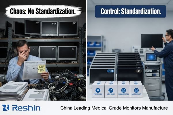 Endoscopy tower product line monitor standardization