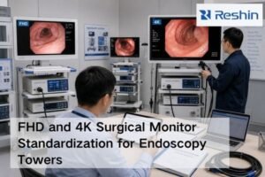 FHD and 4K surgical monitor standardization for endoscopy tower product lines