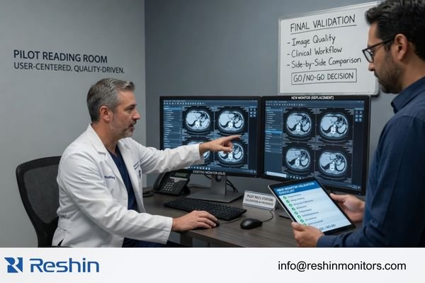 Validating replacement monitors before PACS rollout