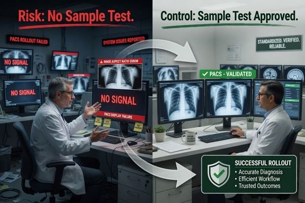 Sample testing before PACS workstation rollout
