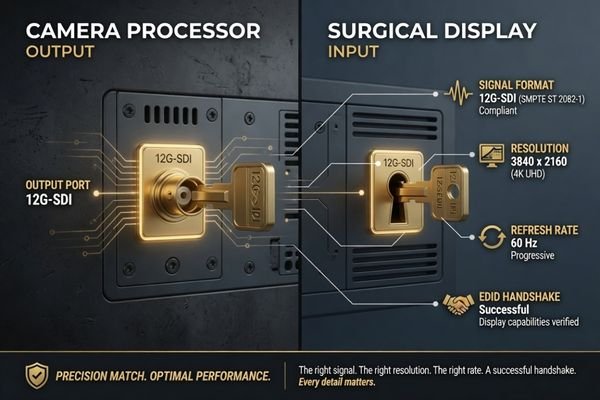 Camera processor and endoscopy display input confirmation