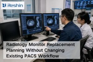 Radiology monitor replacement validation at a PACS workstation with existing workflow review