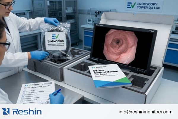 Approving a standard surgical monitor set for endoscopy towers