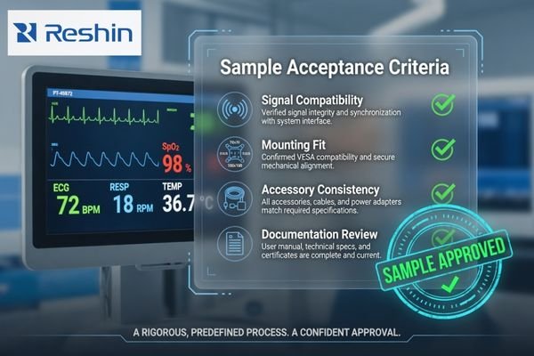 Surgical monitor acceptance criteria for sample testing