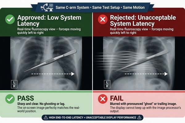 C-Arm end-to-end latency and motion behavior evaluation