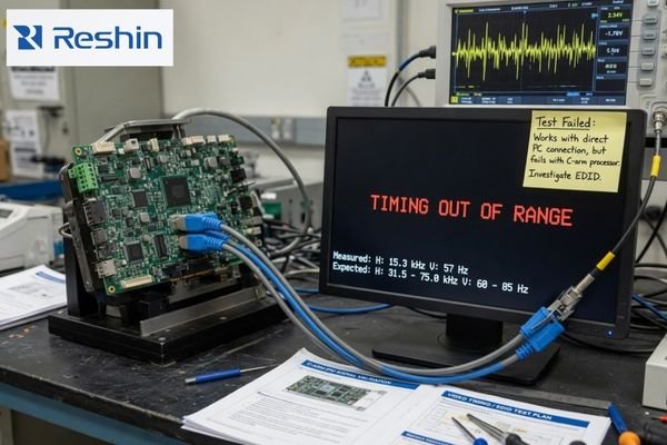 C-Arm source output resolution and signal timing validation