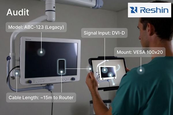 Installed cath lab conditions before monitor replacement