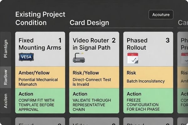 Cath lab monitor replacement planning matrix
