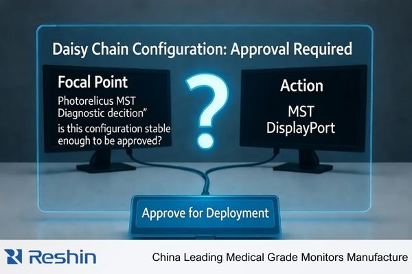 DisplayPort MST daisy chain approval for diagnostic monitors