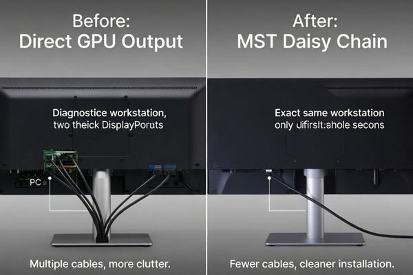 Why MST daisy chain is considered for diagnostic workstations