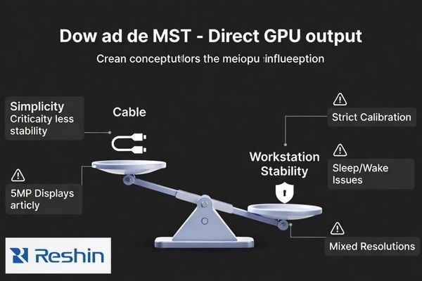 MST daisy chain versus direct GPU output matrix