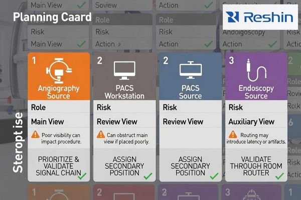 Multi-source input planning for cath lab and interventional rooms